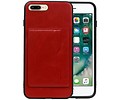 Staand Back Cover 1 Pasjes voor iPhone 8 Plus Rood