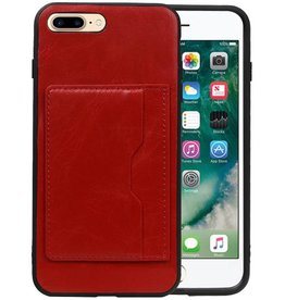 BAOHU Staand Back Cover 1 Pasjes iPhone 8 Plus Rood