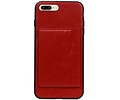 Staand Back Cover 1 Pasjes voor iPhone 8 Plus Rood