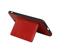 BAOHU Staand Back Cover met 1 Pasjeshouder Hoesje Geschikt voor iPhone 8 Plus Rood