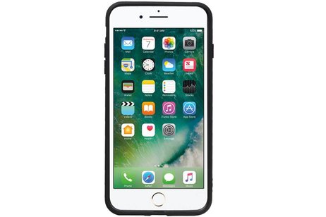 BAOHU Staand Back Cover met 1 Pasjeshouder Hoesje Geschikt voor iPhone 8 Plus Rood