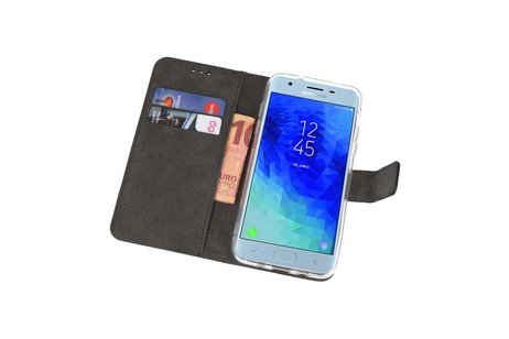 Booktype Telefoonhoesjes - Bookcase Hoesje - Wallet Case -  Geschikt voor Samsung Galaxy J3 2018 - Zwart