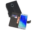 Booktype Telefoonhoesjes - Bookcase Hoesje - Wallet Case -  Geschikt voor Samsung Galaxy J3 2018 - Zwart