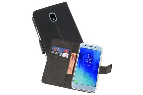 Booktype Telefoonhoesjes - Bookcase Hoesje - Wallet Case -  Geschikt voor Samsung Galaxy J3 2018 - Zwart