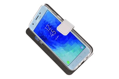 BAOHU Booktype Telefoonhoesjes - Bookcase Hoesje - Wallet Case -  Geschikt voor Samsung Galaxy J3 2018 - Wit