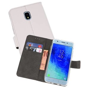 Booktype Telefoonhoesjes - Bookcase Hoesje - Wallet Case -  Geschikt voor Samsung Galaxy J3 2018 - Wit