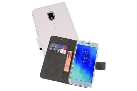 BAOHU Booktype Telefoonhoesjes - Bookcase Hoesje - Wallet Case -  Geschikt voor Samsung Galaxy J3 2018 - Wit
