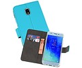 Booktype Telefoonhoesjes - Bookcase Hoesje - Wallet Case -  Geschikt voor Samsung Galaxy J3 2018 - Blauw