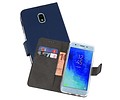 BAOHU Booktype Telefoonhoesjes - Bookcase Hoesje - Wallet Case -  Geschikt voor Samsung Galaxy J3 2018 - Navy