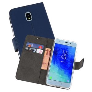 BAOHU Booktype Telefoonhoesjes - Bookcase Hoesje - Wallet Case -  Geschikt voor Samsung Galaxy J3 2018 - Navy