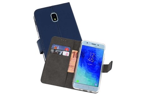 BAOHU Booktype Telefoonhoesjes - Bookcase Hoesje - Wallet Case -  Geschikt voor Samsung Galaxy J3 2018 - Navy