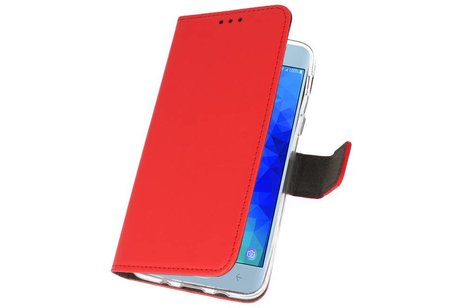 BAOHU Booktype Telefoonhoesjes - Bookcase Hoesje - Wallet Case -  Geschikt voor Samsung Galaxy J3 2018 - Rood
