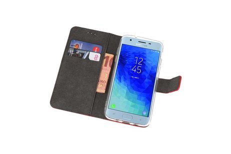 Booktype Telefoonhoesjes - Bookcase Hoesje - Wallet Case -  Geschikt voor Samsung Galaxy J3 2018 - Rood