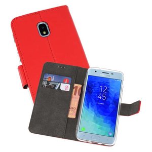 Booktype Telefoonhoesjes - Bookcase Hoesje - Wallet Case -  Geschikt voor Samsung Galaxy J3 2018 - Rood