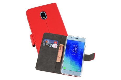 Booktype Telefoonhoesjes - Bookcase Hoesje - Wallet Case -  Geschikt voor Samsung Galaxy J3 2018 - Rood