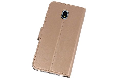 BAOHU Booktype Telefoonhoesjes - Bookcase Hoesje - Wallet Case -  Geschikt voor Samsung Galaxy J3 2018 - Goud