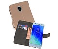 BAOHU Booktype Telefoonhoesjes - Bookcase Hoesje - Wallet Case -  Geschikt voor Samsung Galaxy J3 2018 - Goud