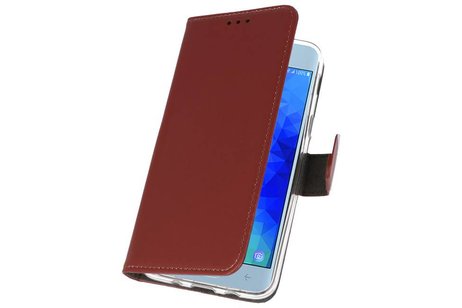 BAOHU Booktype Telefoonhoesjes - Bookcase Hoesje - Wallet Case -  Geschikt voor Samsung Galaxy J3 2018 - Bruin