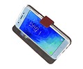 BAOHU Booktype Telefoonhoesjes - Bookcase Hoesje - Wallet Case -  Geschikt voor Samsung Galaxy J3 2018 - Bruin