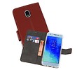 BAOHU Booktype Telefoonhoesjes - Bookcase Hoesje - Wallet Case -  Geschikt voor Samsung Galaxy J3 2018 - Bruin