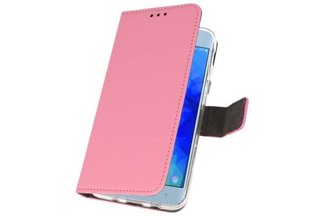 BAOHU Booktype Telefoonhoesjes - Bookcase Hoesje - Wallet Case -  Geschikt voor Samsung Galaxy J3 2018 - Roze