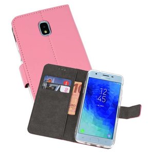 BAOHU Booktype Telefoonhoesjes - Bookcase Hoesje - Wallet Case -  Geschikt voor Samsung Galaxy J3 2018 - Roze