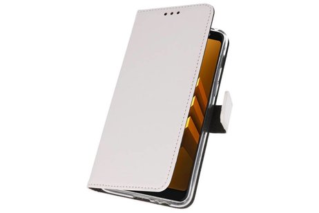 BAOHU Booktype Telefoonhoesjes - Bookcase Hoesje - Wallet Case -  Geschikt voor Samsung Galaxy A8 2018 - Wit