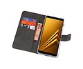 Booktype Telefoonhoesjes - Bookcase Hoesje - Wallet Case -  Geschikt voor Samsung Galaxy A8 2018 - Wit