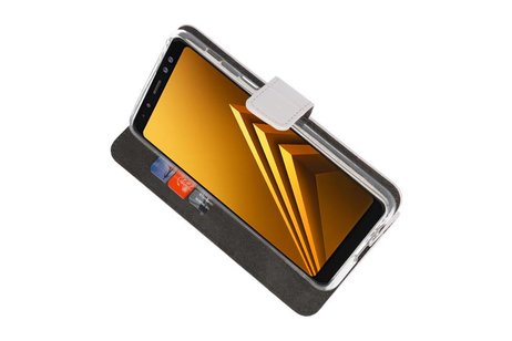 BAOHU Booktype Telefoonhoesjes - Bookcase Hoesje - Wallet Case -  Geschikt voor Samsung Galaxy A8 2018 - Wit
