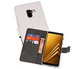 Booktype Telefoonhoesjes - Bookcase Hoesje - Wallet Case -  Geschikt voor Samsung Galaxy A8 2018 - Wit