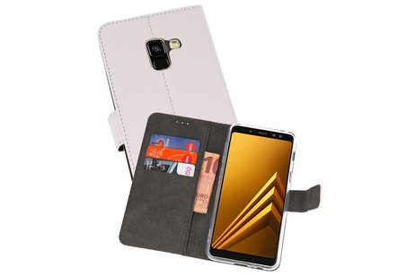 BAOHU Booktype Telefoonhoesjes - Bookcase Hoesje - Wallet Case -  Geschikt voor Samsung Galaxy A8 2018 - Wit