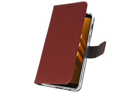 Booktype Telefoonhoesjes - Bookcase Hoesje - Wallet Case -  Geschikt voor Samsung Galaxy A8 2018 - Bruin