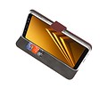 BAOHU Booktype Telefoonhoesjes - Bookcase Hoesje - Wallet Case -  Geschikt voor Samsung Galaxy A8 2018 - Bruin