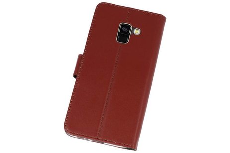 Booktype Telefoonhoesjes - Bookcase Hoesje - Wallet Case -  Geschikt voor Samsung Galaxy A8 2018 - Bruin