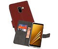 Booktype Telefoonhoesjes - Bookcase Hoesje - Wallet Case -  Geschikt voor Samsung Galaxy A8 2018 - Bruin