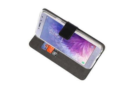 BAOHU Booktype Telefoonhoesjes - Bookcase Hoesje - Wallet Case -  Geschikt voor Samsung Galaxy J4 2018 - Zwart