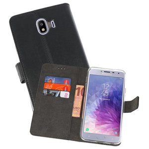 BAOHU Booktype Telefoonhoesjes - Bookcase Hoesje - Wallet Case -  Geschikt voor Samsung Galaxy J4 2018 - Zwart