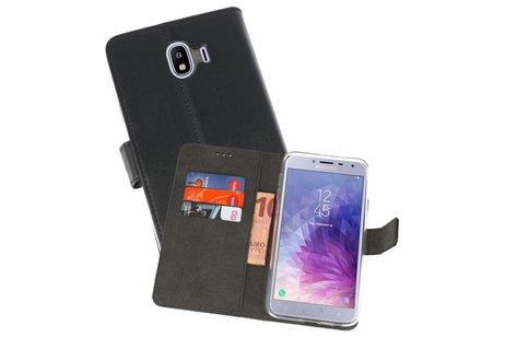 BAOHU Booktype Telefoonhoesjes - Bookcase Hoesje - Wallet Case -  Geschikt voor Samsung Galaxy J4 2018 - Zwart