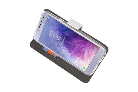BAOHU Booktype Telefoonhoesjes - Bookcase Hoesje - Wallet Case -  Geschikt voor Samsung Galaxy J4 2018 - Wit