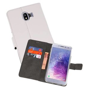 Booktype Telefoonhoesjes - Bookcase Hoesje - Wallet Case -  Geschikt voor Samsung Galaxy J4 2018 - Wit