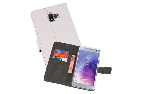 Booktype Telefoonhoesjes - Bookcase Hoesje - Wallet Case -  Geschikt voor Samsung Galaxy J4 2018 - Wit