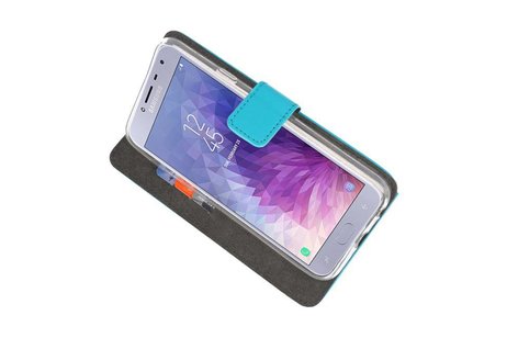 Booktype Telefoonhoesjes - Bookcase Hoesje - Wallet Case -  Geschikt voor Samsung Galaxy J4 2018 - Blauw