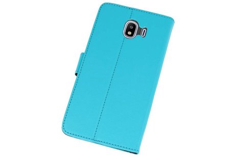 Booktype Telefoonhoesjes - Bookcase Hoesje - Wallet Case -  Geschikt voor Samsung Galaxy J4 2018 - Blauw