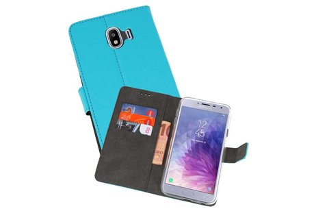BAOHU Booktype Telefoonhoesjes - Bookcase Hoesje - Wallet Case -  Geschikt voor Samsung Galaxy J4 2018 - Blauw