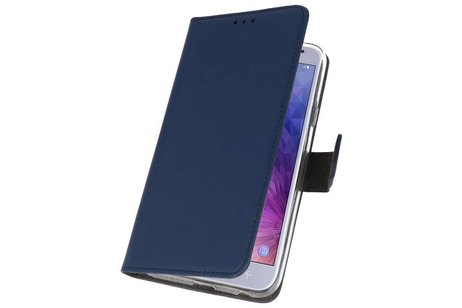 BAOHU Booktype Telefoonhoesjes - Bookcase Hoesje - Wallet Case -  Geschikt voor Samsung Galaxy J4 2018 - Navy