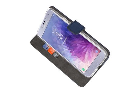 BAOHU Booktype Telefoonhoesjes - Bookcase Hoesje - Wallet Case -  Geschikt voor Samsung Galaxy J4 2018 - Navy