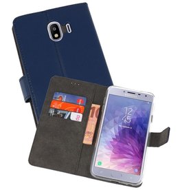 BAOHU Wallet Cases Hoesje Samsung Galaxy J4 2018 Navy