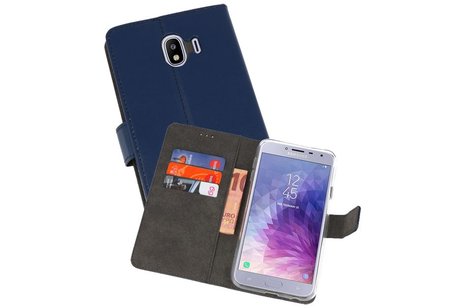 BAOHU Booktype Telefoonhoesjes - Bookcase Hoesje - Wallet Case -  Geschikt voor Samsung Galaxy J4 2018 - Navy