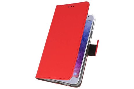 Booktype Telefoonhoesjes - Bookcase Hoesje - Wallet Case -  Geschikt voor Samsung Galaxy J4 2018 - Rood