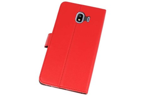 Booktype Telefoonhoesjes - Bookcase Hoesje - Wallet Case -  Geschikt voor Samsung Galaxy J4 2018 - Rood